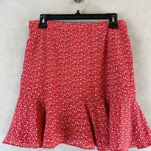 Pink Lilly 3XL Red floral skirt multicolored new no tags back zipper